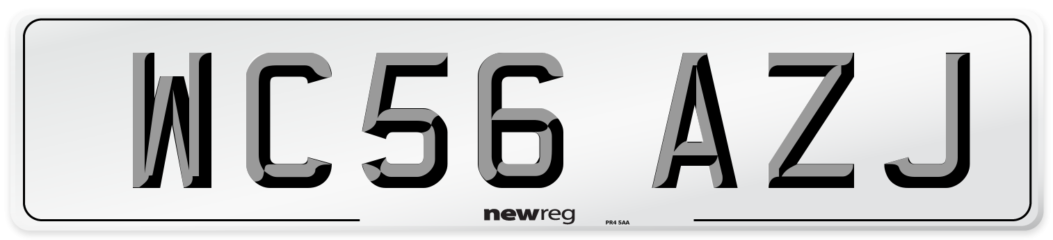 WC56 AZJ Number Plate from New Reg